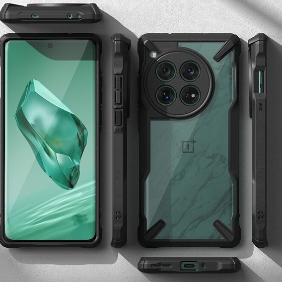 Pouzdro Ringke Fusion X průhledné / černé pro OnePlus 12 5G