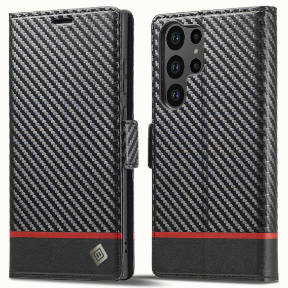 Flipové pouzdro pro Samsung Galaxy S25 Ultra, Carbon LC.IMEEKE, černé