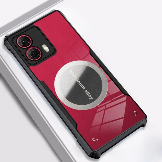 Pouzdro pro Motorola Moto G85, s magnetickou fólií, transparentní / černé