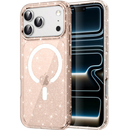 Pouzdro pro iPhone 17 Pro Max, pro MagSafe, třpytivé - průsvitně zlaté