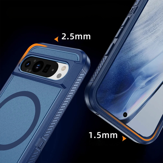 Pouzdro s rámečkem pro Google Pixel 9 / Google Pixel 9 Pro, pro MagSafe, modré