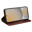 Flipové pouzdro pro Samsung Galaxy S25 FE, QIALINO Leather Wallet, hnědé