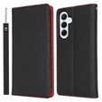 Klopové pouzdro pro Samsung Galaxy S24 FE, Litchi Skin Grain, černé