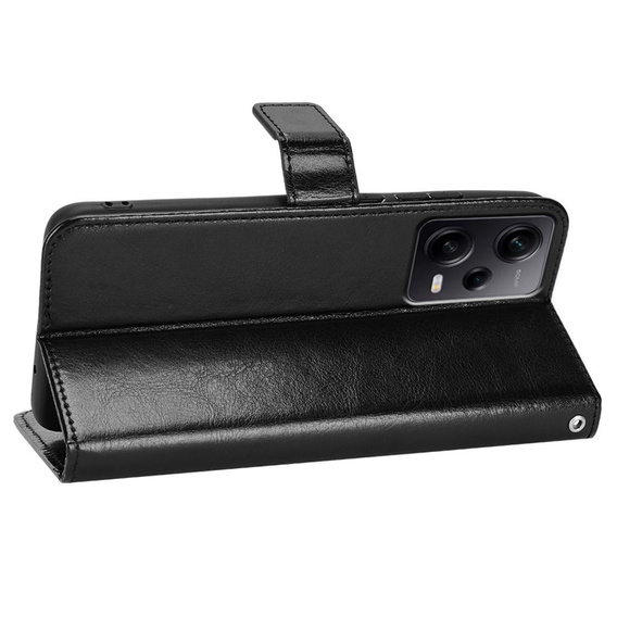 Klopové pouzdro pro Xiaomi Redmi Note 12 Pro+ 5G, Crazy Horse Wallet, černé