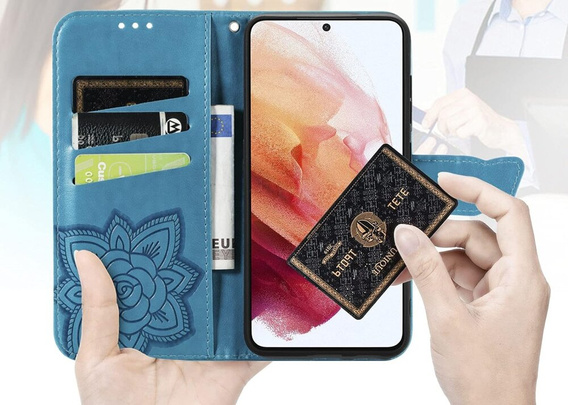 Klopové pouzdro pro Oppo Reno 12, Butterfly, modré