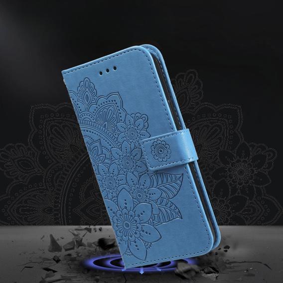 Klopové pouzdro pro Samsung Galaxy A54 5G, Mandala Flower, modré