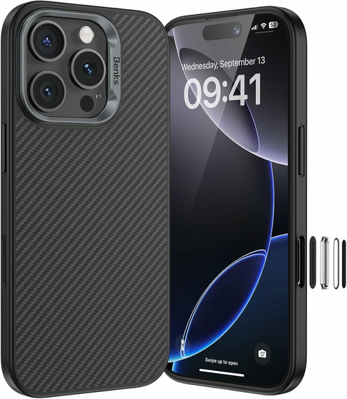 BENKS Kevlar Armor PRO Carbon Fiber 600D D065 pouzdro pro MagSafe pro iPhone 16 Pro
