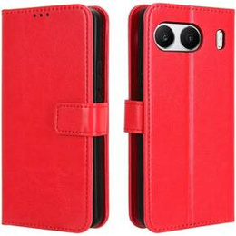 Klopové pouzdro pro OnePlus Nord 4, Crazy Horse Wallet, červené