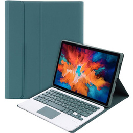 Pouzdro + klávesnice Lenovo Tab P11 J606F / Tab P11 5G, TouchPad Keyboard, tmavě zelené