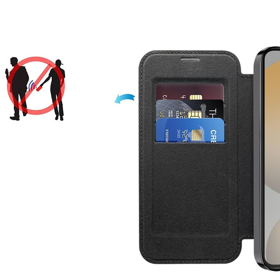 Klopové pouzdro pro Samsung Galaxy S25 FE, RFID Wallet MagSafe CamShield, černé