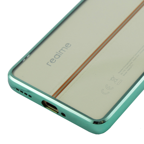 Pouzdro pro Realme 11 Pro 5G / Pro+ 5G, Electroplating Frame, transparentní / zelené