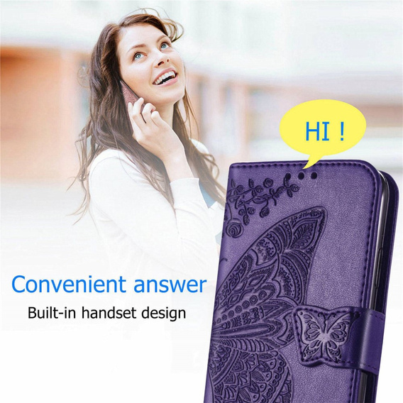 Klopové pouzdro pro Motorola Moto G32, Butterfly, fialové