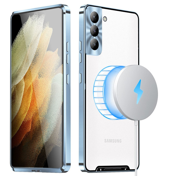 Ochranné pouzdro na fotoaparát pro Samsung Galaxy S21 FE 5G, CamShield MagSafe, transparentní / modré