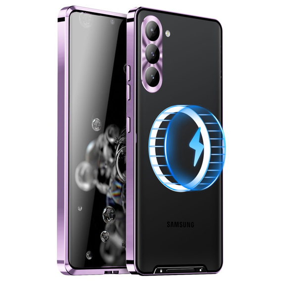 Ochranné pouzdro na fotoaparát pro Samsung Galaxy S24+ Plus, CamShield MagSafe, transparentní / fialové