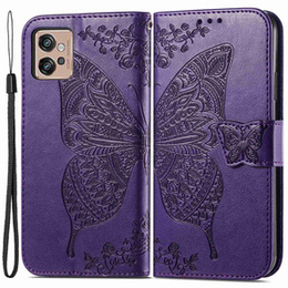 Klopové pouzdro pro Motorola Moto G32, Butterfly, fialové