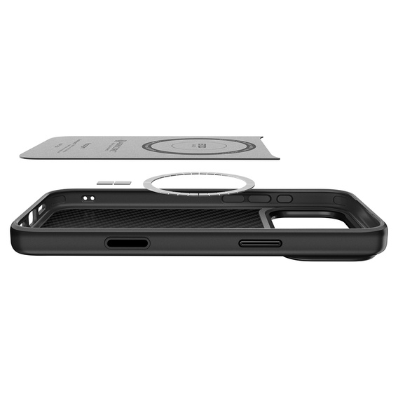 Spigen Enzo Aramid MagSafe pouzdro pro iPhone 17 Pro Max, karbonově černé