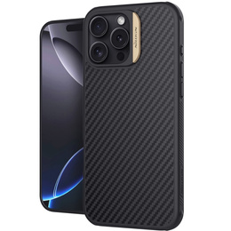 Pouzdro pro iPhone 16 Pro, pancéřované Nillkin, Carbon Fiber, pro Magsafe, zlaté