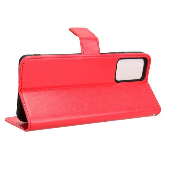 Klopové pouzdro pro Motorola Moto E14, Crazy Horse Wallet, červené