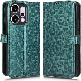 Klopové pouzdro pro Oppo Reno 14, Wallet Rhombus, zelené