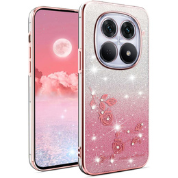 Pouzdro s glitry Glitter Flower pro Xiaomi Redmi Note 15 Pro Plus 5G / Poco M8 Pro 5G