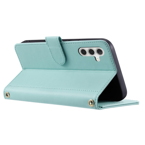 Pouzdro s klopou pro Samsung Galaxy A36 5G, Rhombus Crossbody Leather, zelené