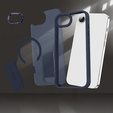 Pouzdro pro Iphone 16E, matný stojánek, pro MagSafe, modré