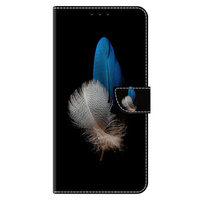 Klopové pouzdro pro Xiaomi Redmi Note 12 4G, Wallet, feathers, černé