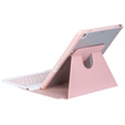 Pouzdro s klávesnicí pro iPad 11" 2025 A16 (11 gen.) / iPad 10.9" 2022 (10 gen.), Rotary 360° Leather, růžové rose gold