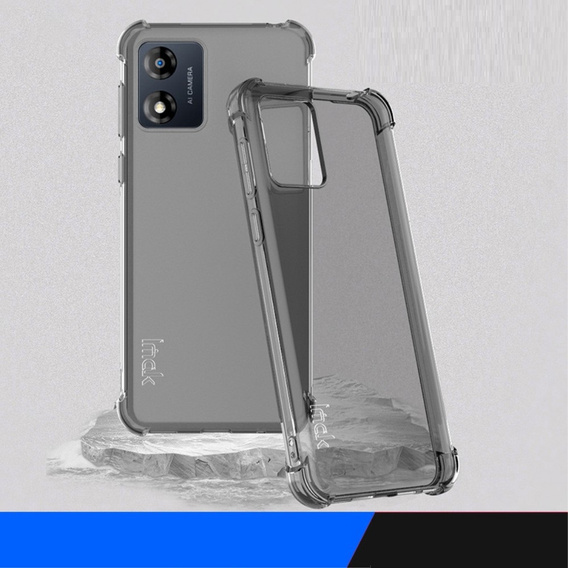 IMAK pouzdro pro Motorola Moto E13, Dropproof, transparentní / černé