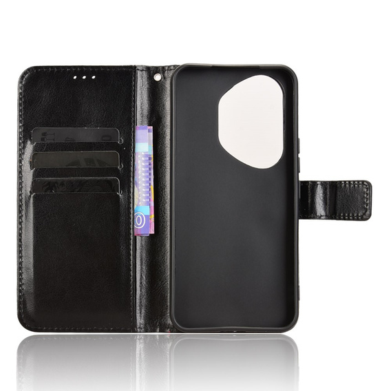 Klopové pouzdro pro Honor 400 Pro 5G, Crazy Horse Wallet, černé
