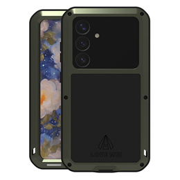 Pouzdro Love Mei pro Samsung Galaxy S25, armored with glass, zelené