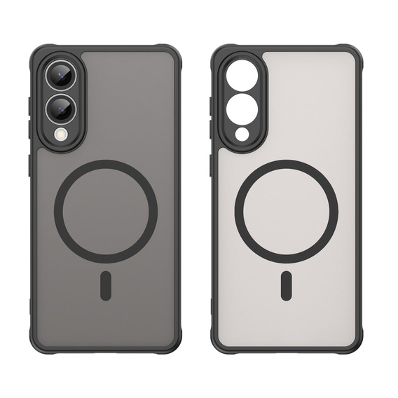 Pouzdro pro Samsung Galaxy S25 Edge, Kickstand Matt Case, pro MagSafe, černé + sklo na displej