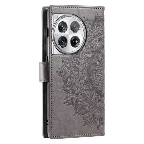 Klopové pouzdro pro OnePlus 12 5G, Mandala, šedé