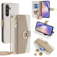 Flipové pouzdro Wallet Zipper Pocket pro Samsung Galaxy A54, Wallet Zipper Pocket, se zrcátkem, bílé