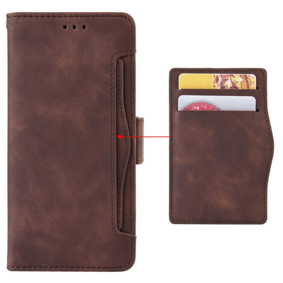 Klopové pouzdro pro Google Pixel 8A, Card Slot, hnědé