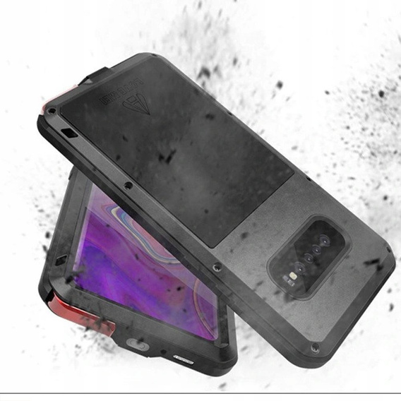 Pouzdro Love Mei pro Samsung Galaxy S10 Plus, armored with glass, černé