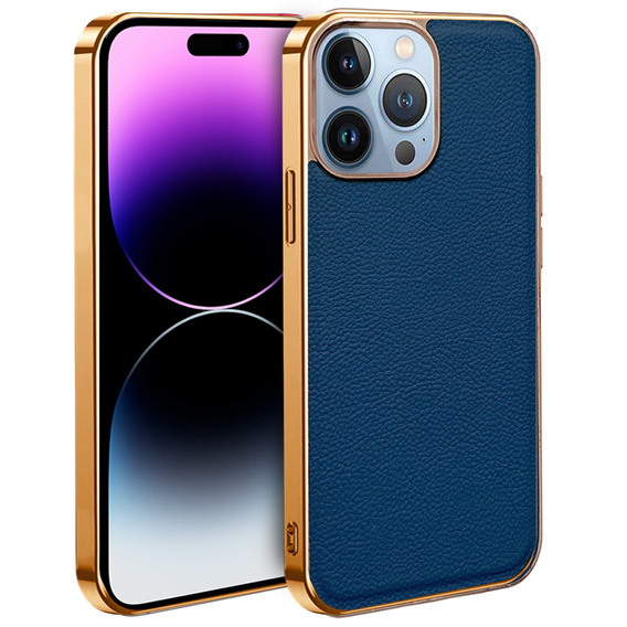 Pouzdro pro iPhone 13 Pro, Cowhide Leather, modré