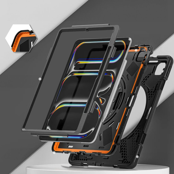 Obrněné pouzdro pro Apple iPad Pro 13" 7 gen. 2024 (A2925, ochranné 360 se slotem na stylus, černé