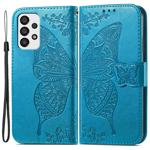 Klopové pouzdro pro Samsung Galaxy A33 5G, Butterfly, modré