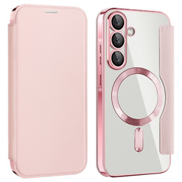 Klopové pouzdro pro Samsung Galaxy A36, RFID Wallet MagSafe CamShield, růžové