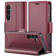 Pouzdro pro Samsung Galaxy A16, ERBORD Glossy Litchi, flipová peněženka, červené