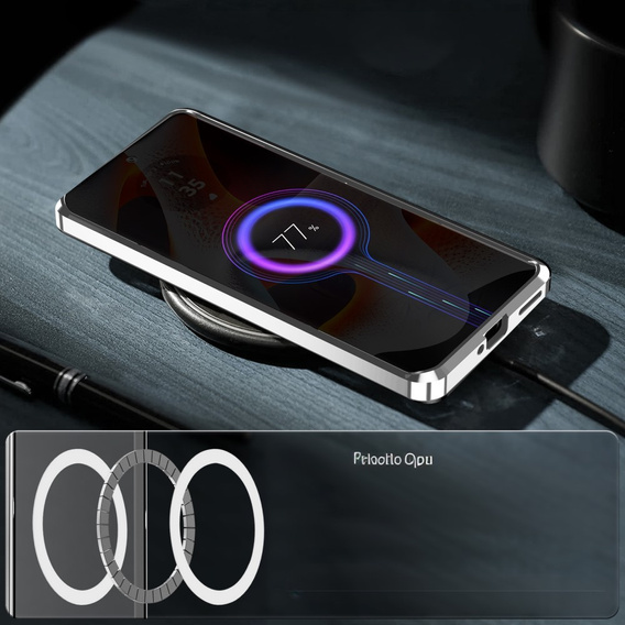 Ochranné pouzdro na fotoaparát pro Motorola Edge 50 Pro 5G, CamShield MagSafe, stříbrné