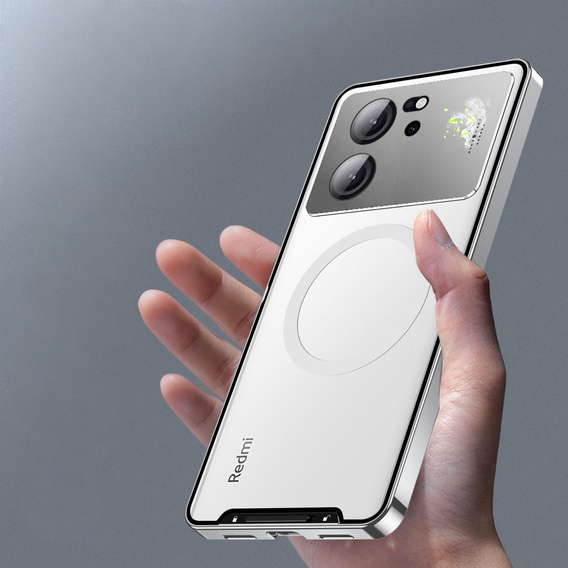 Ochranné pouzdro na fotoaparát pro Xiaomi 13T / 13T Pro, CamShield MagSafe, průhledná / stříbrná