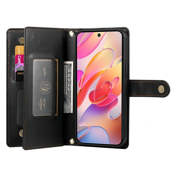 Klopové pouzdro pro Samsung Galaxy A56 5G, Wallet Zipper Pocket, černé