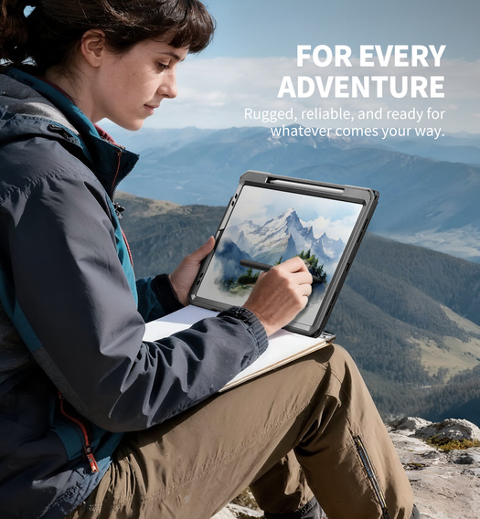 Pouzdro Dexnor 360° s páskem a držákem na stylus pro iPad Pro 13" 2024 (7. generace)