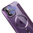 Klopové pouzdro pro iPhone 12 Pro Max, RFID Wallet MagSafe CamShield, fialové