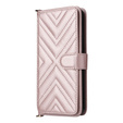 Flipové pouzdro pro Oppo Reno 13F 5G, Crossbody Leather Wallet, růžové