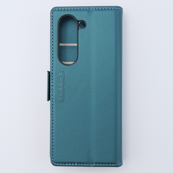 Pouzdro pro Samsung Galaxy Z Fold 5 5G, ERBORD Glossy Litchi, flipová peněženka, zelené
