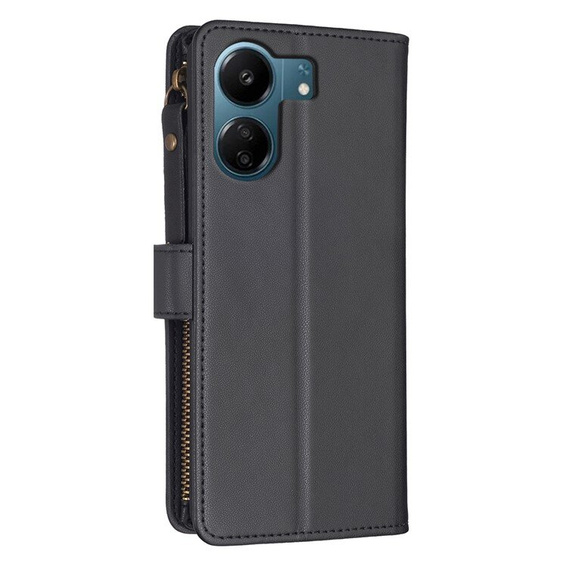 Klopové pouzdro pro Xiaomi Redmi 13C / Poco C65, Wallet Zipper Pocket, černé