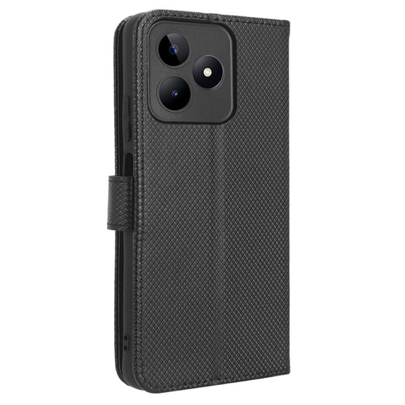 Klopové pouzdro pro Realme Note 50, Wallet Smart Magnet, černé